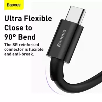 Baseus Superior Series USB-A to USB-C Fast Charging Data Cable, 66W (11V/6A), 2m, Black (CATYS-A01)