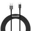 Baseus Superior Series USB-A to USB-C Fast Charging Data Cable, 66W (11V/6A), 2m, Black (CATYS-A01)