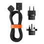 Baseus Universal PowerCombo kaabel / pikendusjuhe minipistikupesaga 1m must (EL ja Ühendkuningriigi toiteadapter)