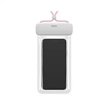 Baseus Waterproof Phone Case LET Valge Roosa - IPX8 kuivkott 7.2-tollistele telefonidele, puute- ja kaamera juurdepääsuga, pöördlukuga, reguleeritava rihmaga