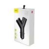 Baseus Y-tüüpi autolaadija, 2 USB + sigaretisüütaja pesa, 3.4A, must (CCALL-YX01)