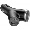 Baseus Y-tüüpi autolaadija, 2 USB + sigaretisüütaja pesa, 3.4A, must (CCALL-YX01)