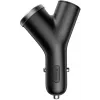 Baseus Y-tüüpi autolaadija, 2 USB + sigaretisüütaja pesa, 3.4A, must (CCALL-YX01)