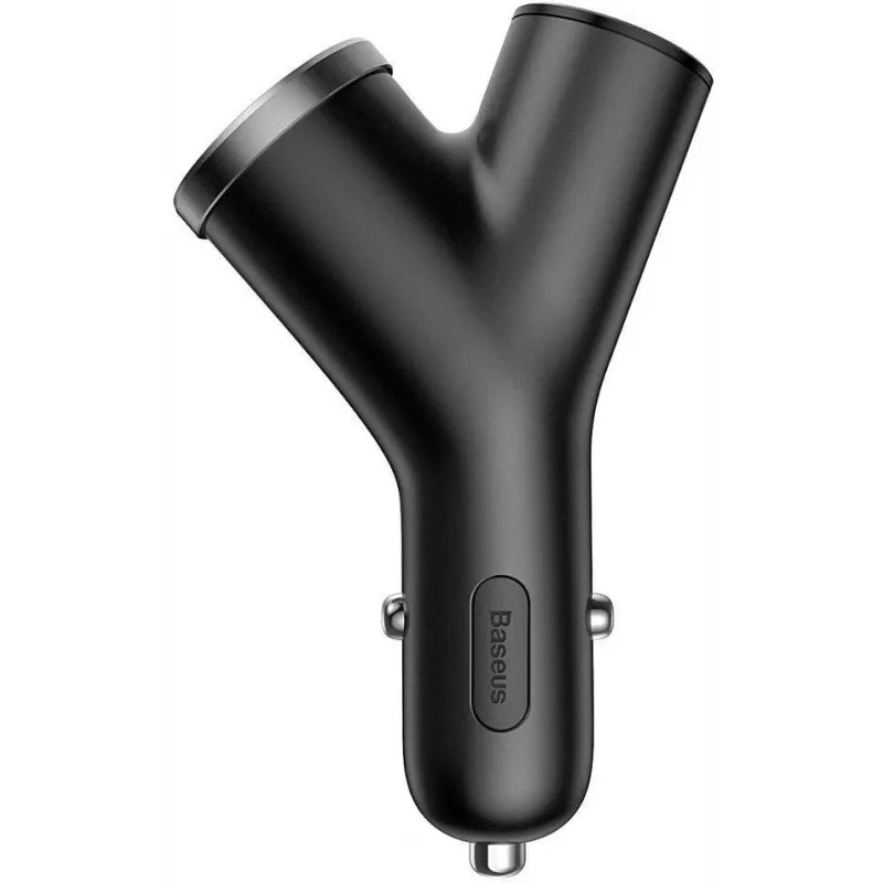 Baseus Y-tüüpi autolaadija, 2 USB + sigaretisüütaja pesa, 3.4A, must (CCALL-YX01)
