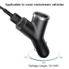 Baseus Y-tüüpi autolaadija, 2 USB + sigaretisüütaja pesa, 3.4A, must (CCALL-YX01)