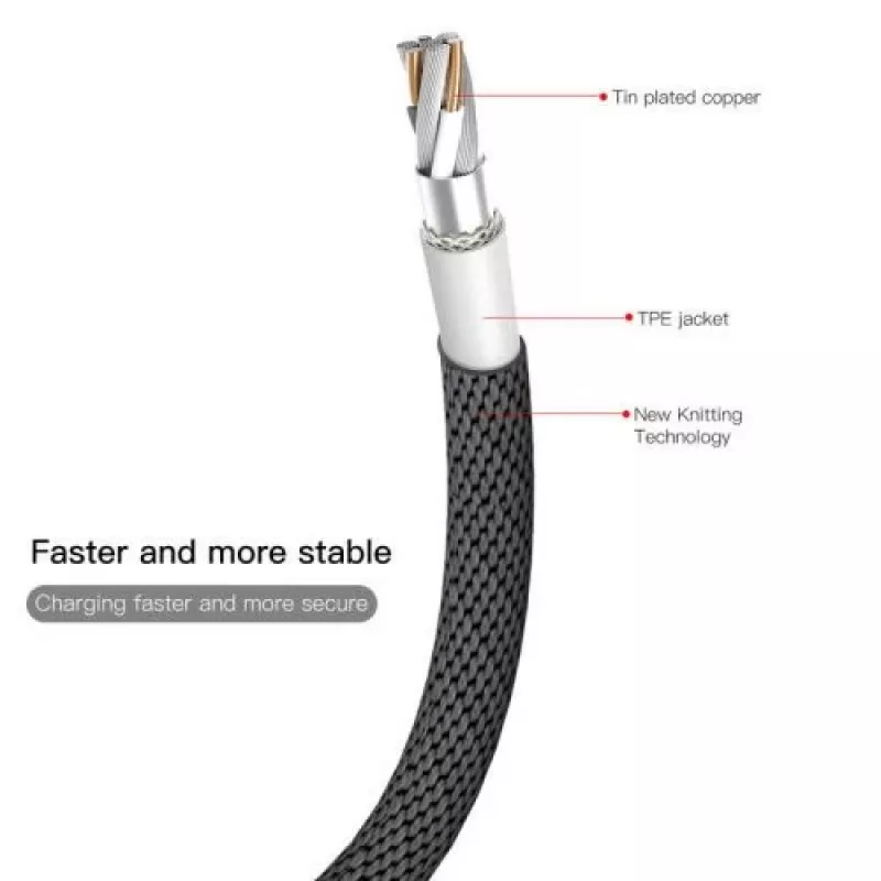 Baseus Yiven Lightning-kaabel 1,8 m must (CALYW-A01)