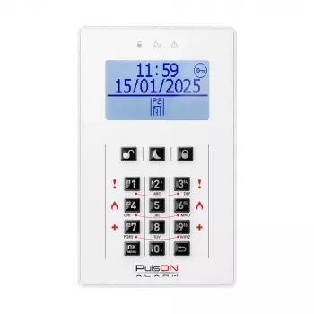 BCS PULSON LCD/C WH äratuskell koos LCD-ekraaniga, valge