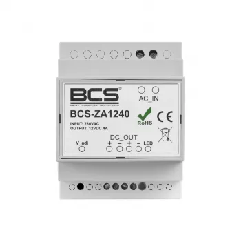 BCS-ZA1240 Toiteplokk 12V 4A 48W AC/DC adapter IEC C8 sisendiga