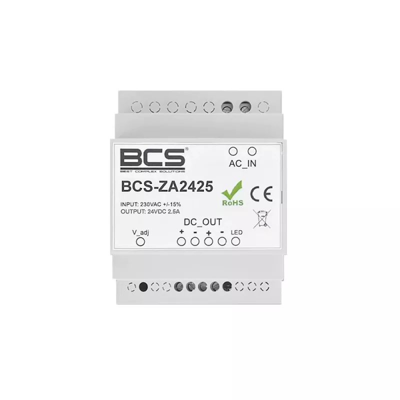 BCS-ZA2425 24V 2.5A 60W Lülitustoiteallikas