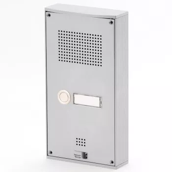 Behnke Serie 5 pinnale paigaldatav ukseintercomi komplekt 1 nupuga hõbedane (5-0055)