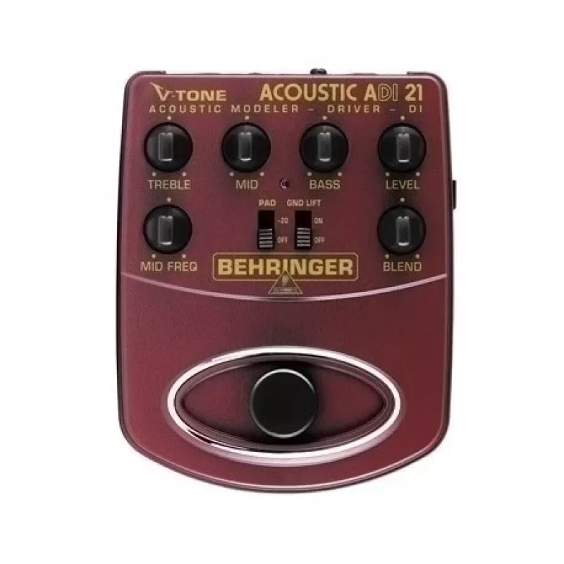 Behringer ADI21 Akustilise kitarri eelvõimendi / DI-boks 3-ribalise EQ ja tagasiside kontrolliga