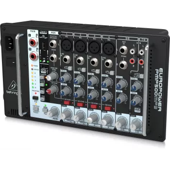 Behringer PMP500MP3 500W 8-kanaliline võimendiga segaja MP3-mängija ja KLARK TEKNIK FX-efektiprotsessoriga