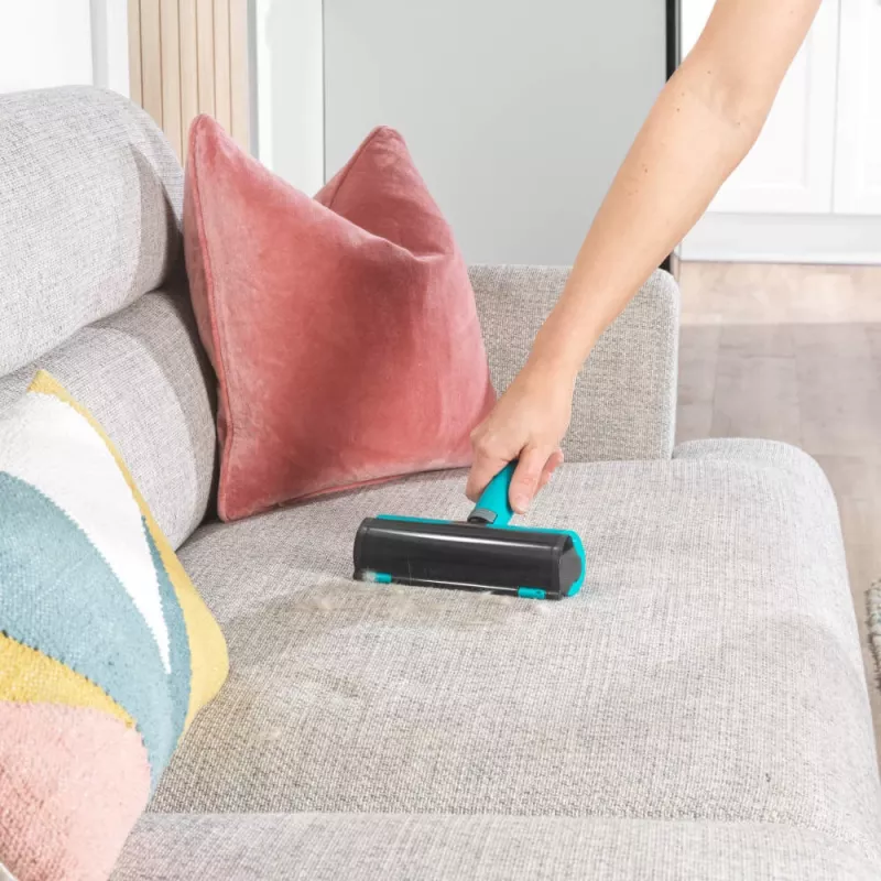Beldray LA00000016TQEU7 Lint Roller Brush - Korduvkasutatav isepuhastuv kahepoolne riidehari riietele, polstrile, lemmikloomakarvadele - Hall/Valge