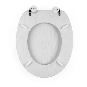 Beldray LA00000073WHTEU7 Puidust WC-iste - pehme sulgumine, valge, ovaalne