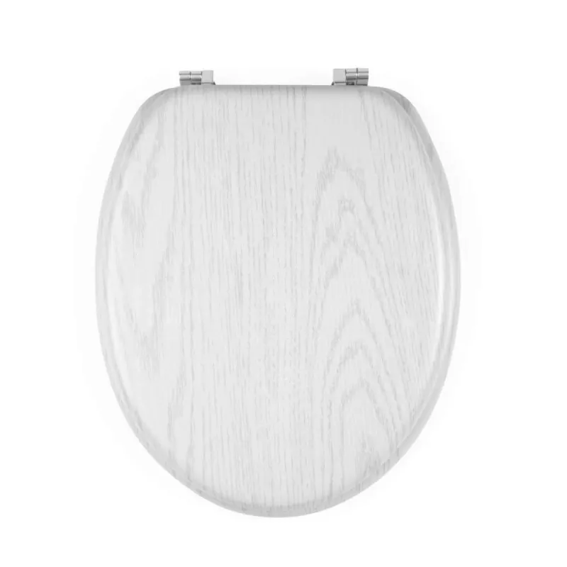Beldray LA00000073WHTEU7 Puidust WC-iste - pehme sulgumine, valge, ovaalne
