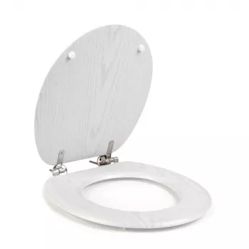 Beldray LA00000073WHTEU7 Puidust WC-iste - pehme sulgumine, valge, ovaalne
