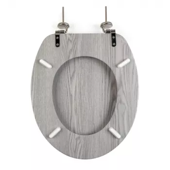 Beldray LA00000074GRYPEU7 Puidust WC-iste - pehme sulgumine, hall, ovaalne
