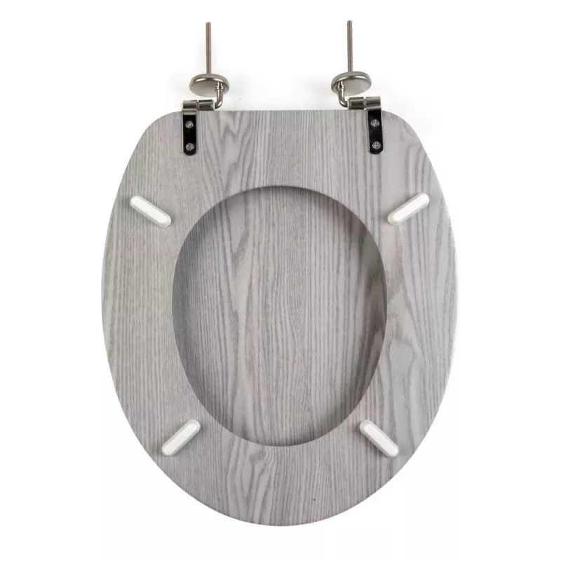 Beldray LA00000074GRYPEU7 Puidust WC-iste - pehme sulgumine, hall, ovaalne