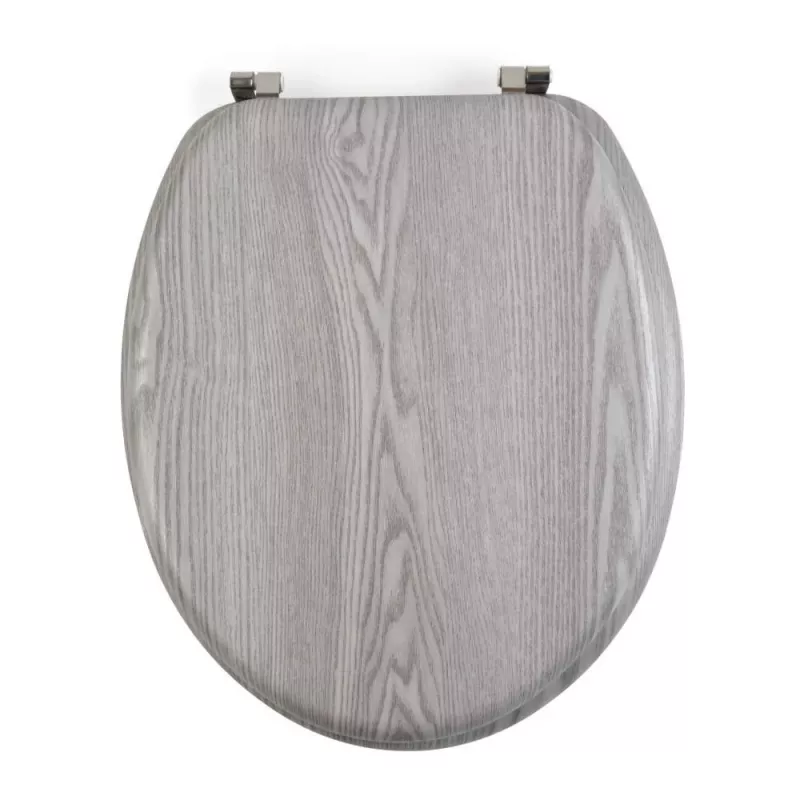 Beldray LA00000074GRYPEU7 Puidust WC-iste - pehme sulgumine, hall, ovaalne