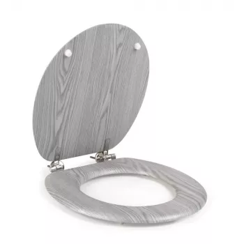 Beldray LA00000074GRYPEU7 Puidust WC-iste - pehme sulgumine, hall, ovaalne