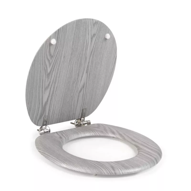 Beldray LA00000074GRYPEU7 Puidust WC-iste - pehme sulgumine, hall, ovaalne