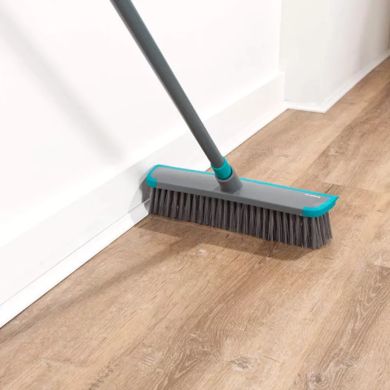 Beldray LA00000177UFEU7 2 In 1 Floor Scrub Brush with Squeegee, Long Handle, Grey/Blue