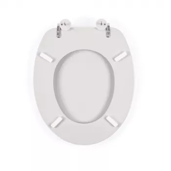 Beldray LA032355PGRY Puidust WC-iste, Valge - Pehme sulgumisega D-kujuline kiirvabastusega hingedel