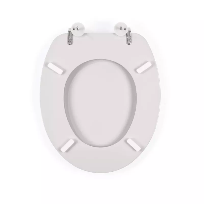 Beldray LA032355PGRY Puidust WC-iste, Valge - Pehme sulgumisega D-kujuline kiirvabastusega hingedel