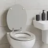 Beldray LA032355PGRY Puidust WC-iste, Valge - Pehme sulgumisega D-kujuline kiirvabastusega hingedel
