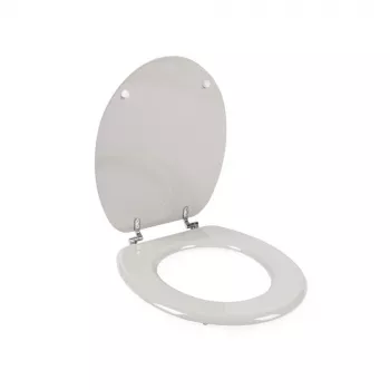 Beldray LA032355PGRY Puidust WC-iste, Valge - Pehme sulgumisega D-kujuline kiirvabastusega hingedel