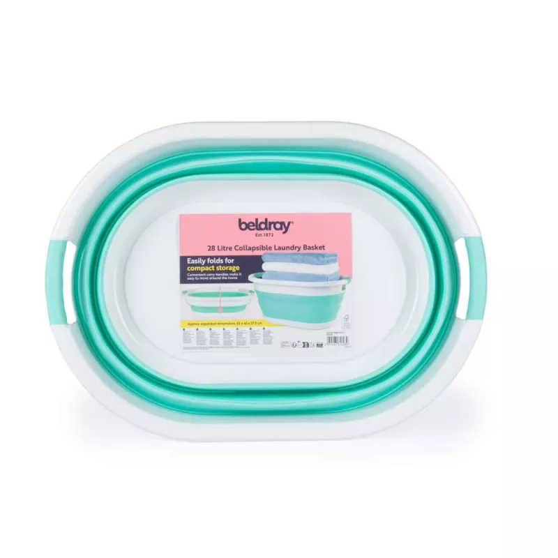 Beldray LA034816MNTFPEU7 Kokkupandav pesukorv 28L Valge/Mint