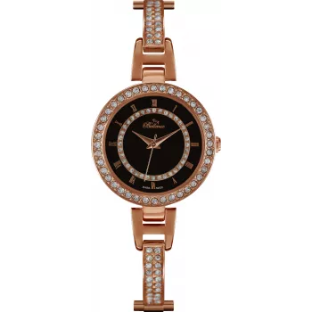 BELLEVUE Woman D11 30mm Quartz Analog Watch - White Dial, Black Leather Strap