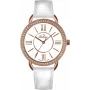 BELLEVUE Women's A66 Quartz Watch 38mm Stainless Steel White Dial Black Leather