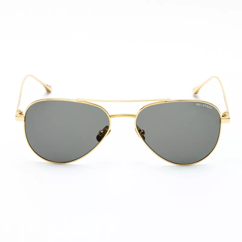 Belstaff Trialmasterdo Unisex Päikeseprillid - 55/18/135 mm - Must atsetaatraam - Hall polükarbonaat lääts - UV400