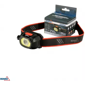 BEMKO C49-LTC02 Multifunktsionaalne laetav LED-pealamp, 200lm, 6500K, 1200mAh, IP44