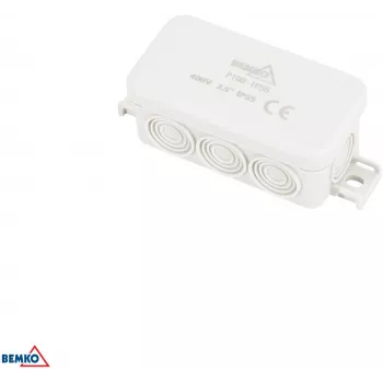 BEMKO pinnapaigaldatav paigalduskarp 85x45x37mm IP55 8 sisendiga helehall E04-PI08-IP55