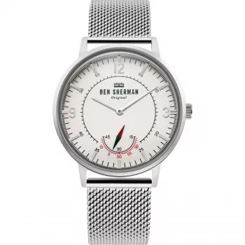 BEN SHERMAN Meeste Analoog Kvartskell WB034SM 43 mm Musta Sihtnumbriga Nahkrihm