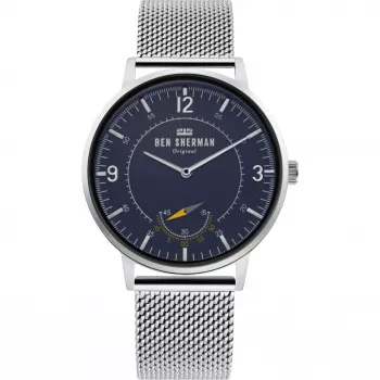 Ben Sherman WB034USM meeste kvartskell analoog 43 mm roostevaba teras sinine sihverplaat