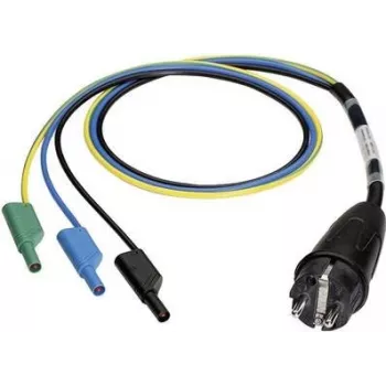 BENNING mõõteadapter Schuko pistikult 4 mm lamellpesadele, puutekaitstud, 300 V CAT III, 16 A, must 044142