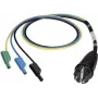 BENNING mõõteadapter Schuko pistikult 4 mm lamellpesadele, puutekaitstud, 300 V CAT III, 16 A, must 044142