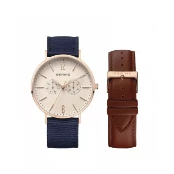 BERING MAN 14240-864 40mm sinise numbrilaual ja sinise Milano silmkoelise käevõruga käekell