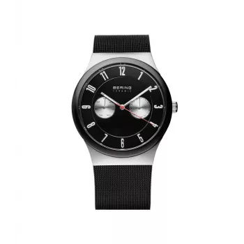 BERING meeste käekell 32139-202 Classic Collection 39mm kvarts roostevabast terasest võrk must sihverplaat
