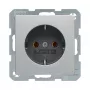 Berker 47436084 SCHUKO-pistikupesa (tüüp F) Q.1/Q.3 Aluminium Velvet 16A