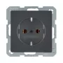 Berker Q.1/Q.3 SCHUKO pistikupesa, 1-kohaline, antratsiitveluur, 16A 250V, pindmine paigaldus