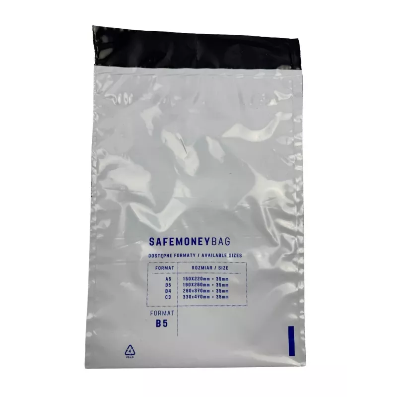BESTPAK SAFEMONEYBAG turvalised deposiidiümbrikud läbipaistvad B5 190x260+35 mm 100 tk