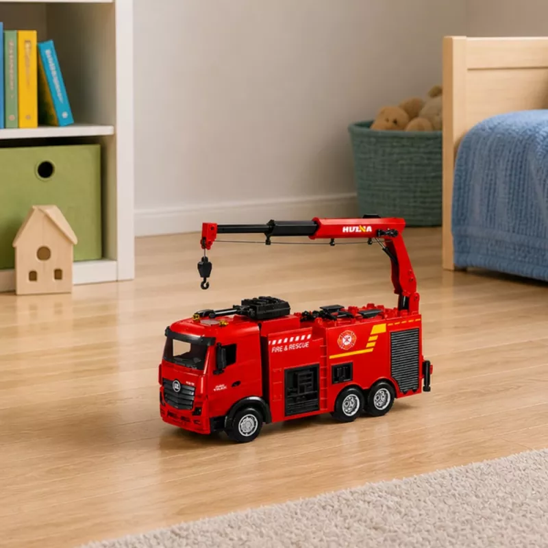 BESTTOYS Tuletõrjeauto Kraana ja Veekahuriga Kaugjuhtimisega RC Huina 1:18