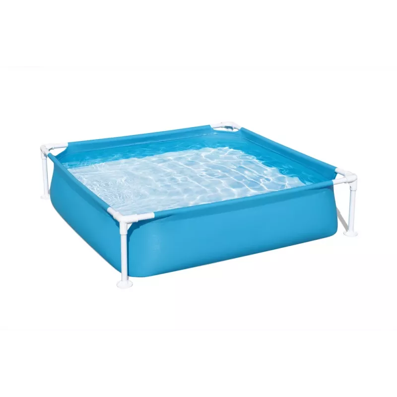Bestway Steel Pro Frame Pool 122 cm x 122 cm x 30.5 cm Square Above Ground Pool for Children 365 L Blue