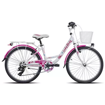 BICYCLE MTB 24 18G GIRL STEEL - 24-tolline tüdrukute maastikujalgratas, 18-käiguline, terasraam, esivedrustus, V-pidurid