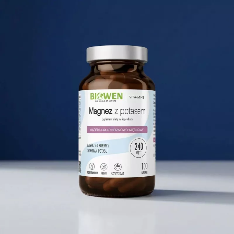 BIOWEN Magneesium 4x kaaliumiga – 100 kapslit – Vegan toidulisand
