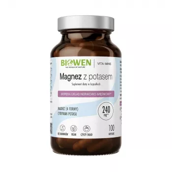 BIOWEN Magneesium 4x kaaliumiga – 100 kapslit – Vegan toidulisand